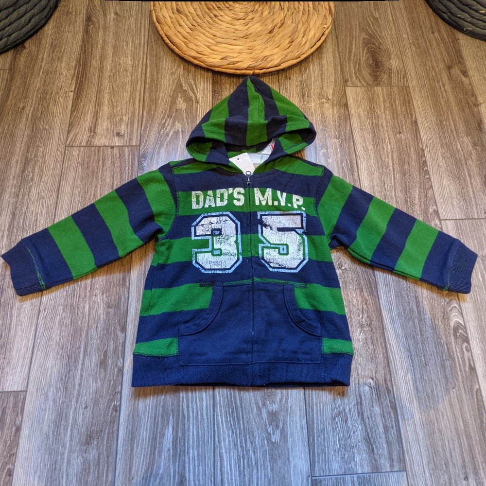[KIDS 2/$30] NWT Baby Boy (24M) - GREENDOG Striped Zip-Up Hoodie